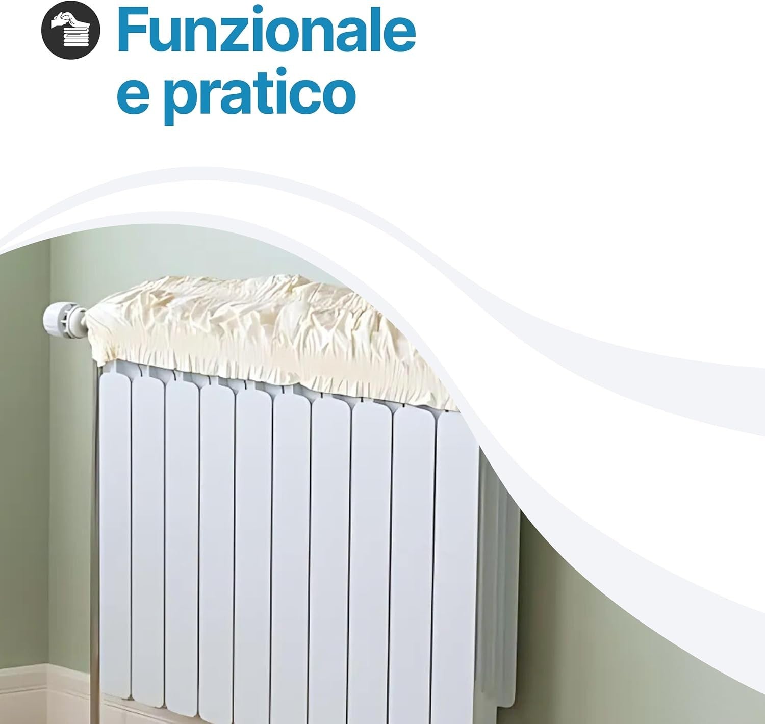 Copricalorifero in tessuto elasticizzato termosifone da 30 a 100cm
