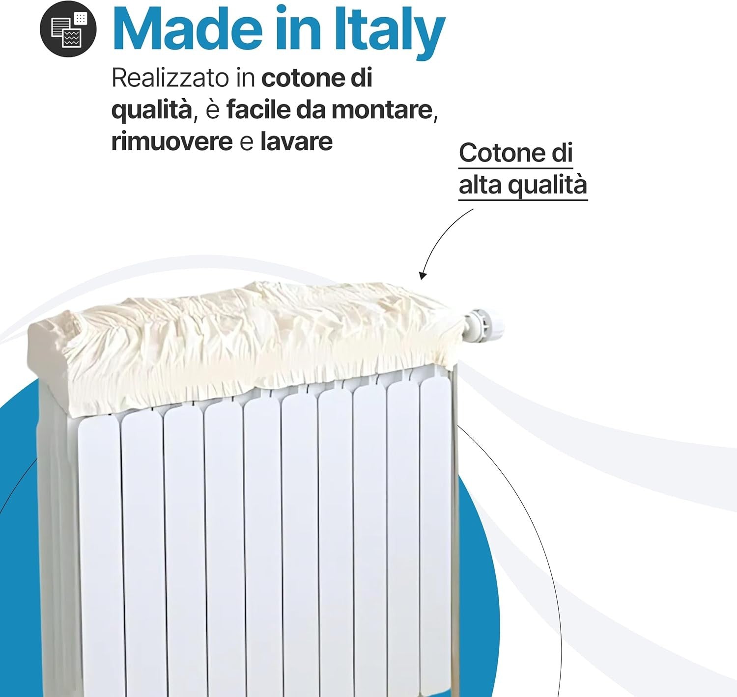 Copricalorifero in tessuto elasticizzato termosifone da 30 a 100cm