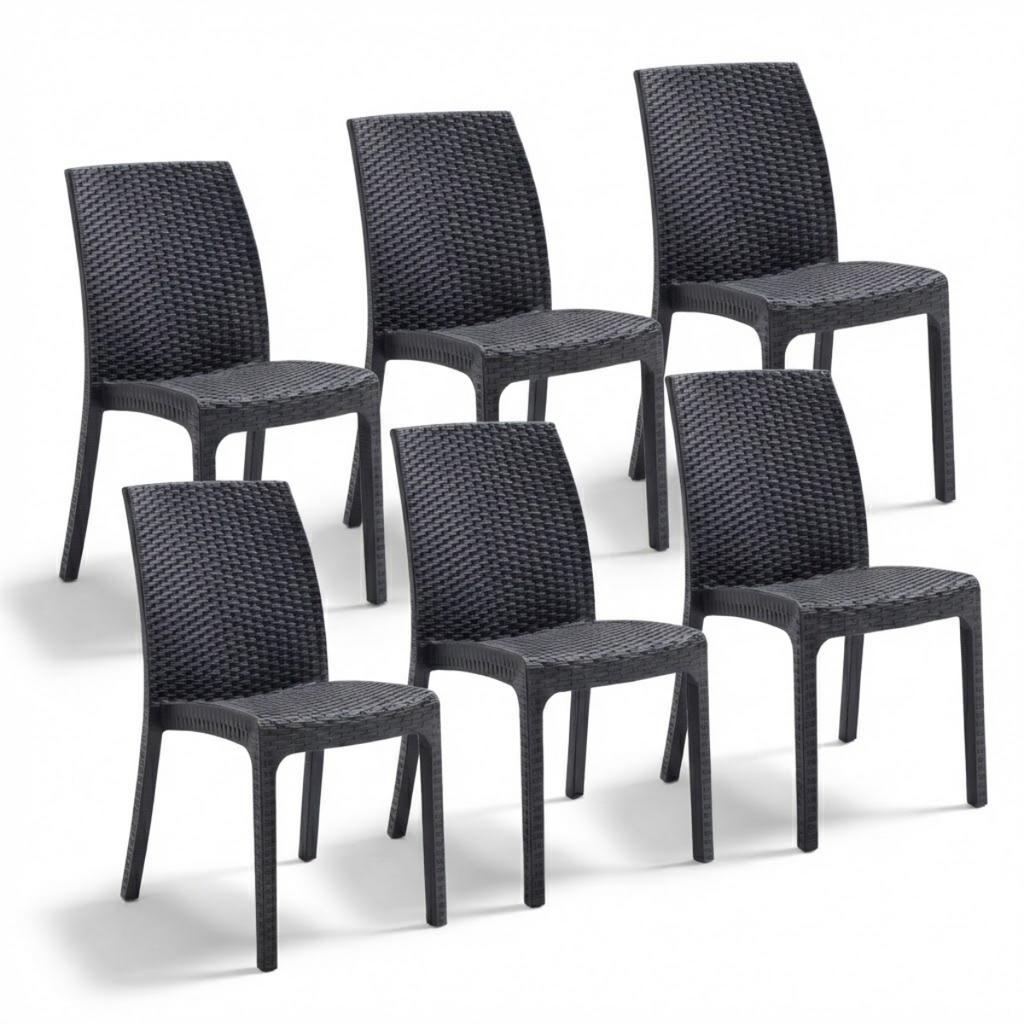 Sedia da giardino in plastica Virginia effetto rattan