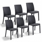 Sedia da giardino in plastica Virginia effetto rattan