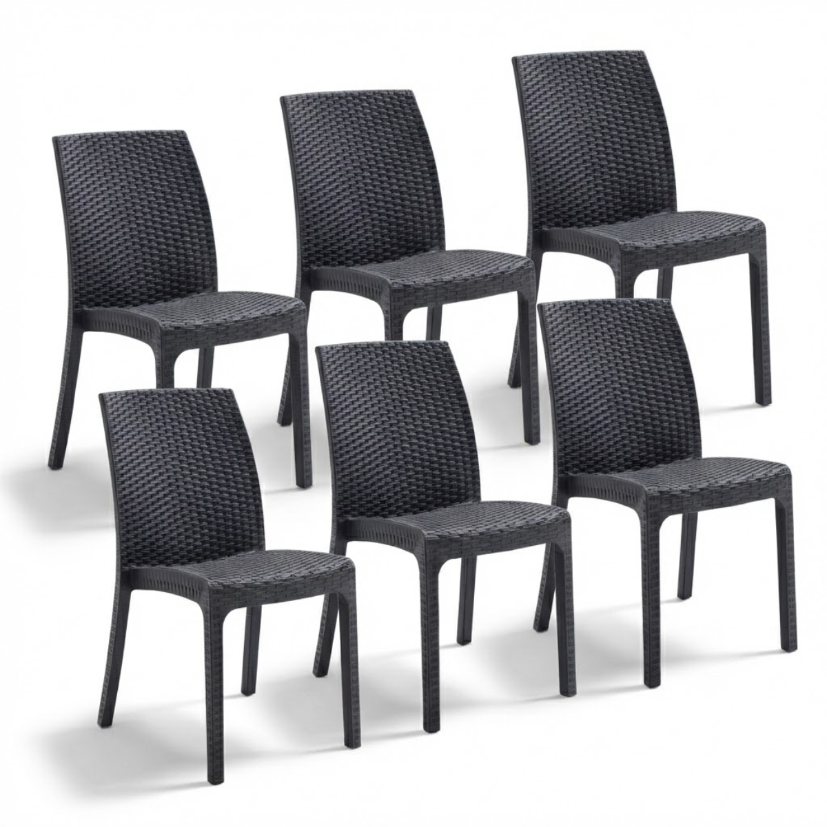 Sedia da giardino in plastica Virginia effetto rattan
