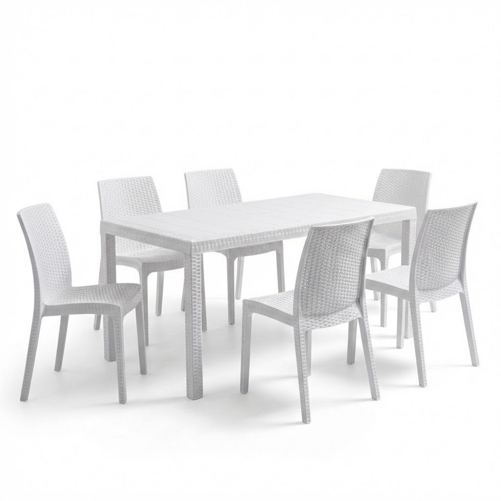 Sedia da giardino in plastica Virginia effetto rattan