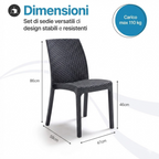 Sedia da giardino in plastica Virginia effetto rattan