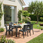 Sedia da giardino in plastica Virginia effetto rattan