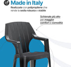 Sedia da Giardino in Plastica Impilabile Alta