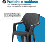 Sedia da Giardino in Plastica Impilabile Alta