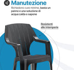Sedia da Giardino in Plastica Impilabile Alta