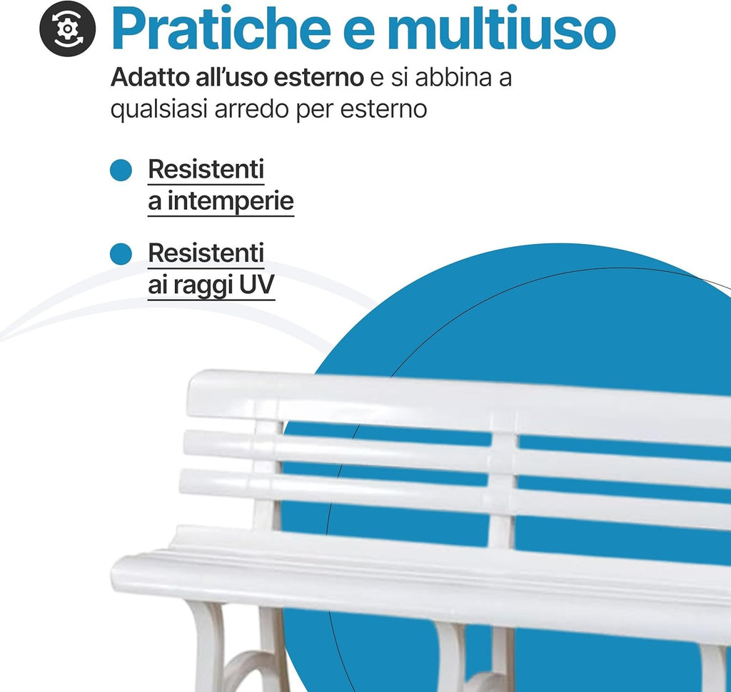 Panchina da Giardino Olimpia 3 Posti in Plastica 145 cm