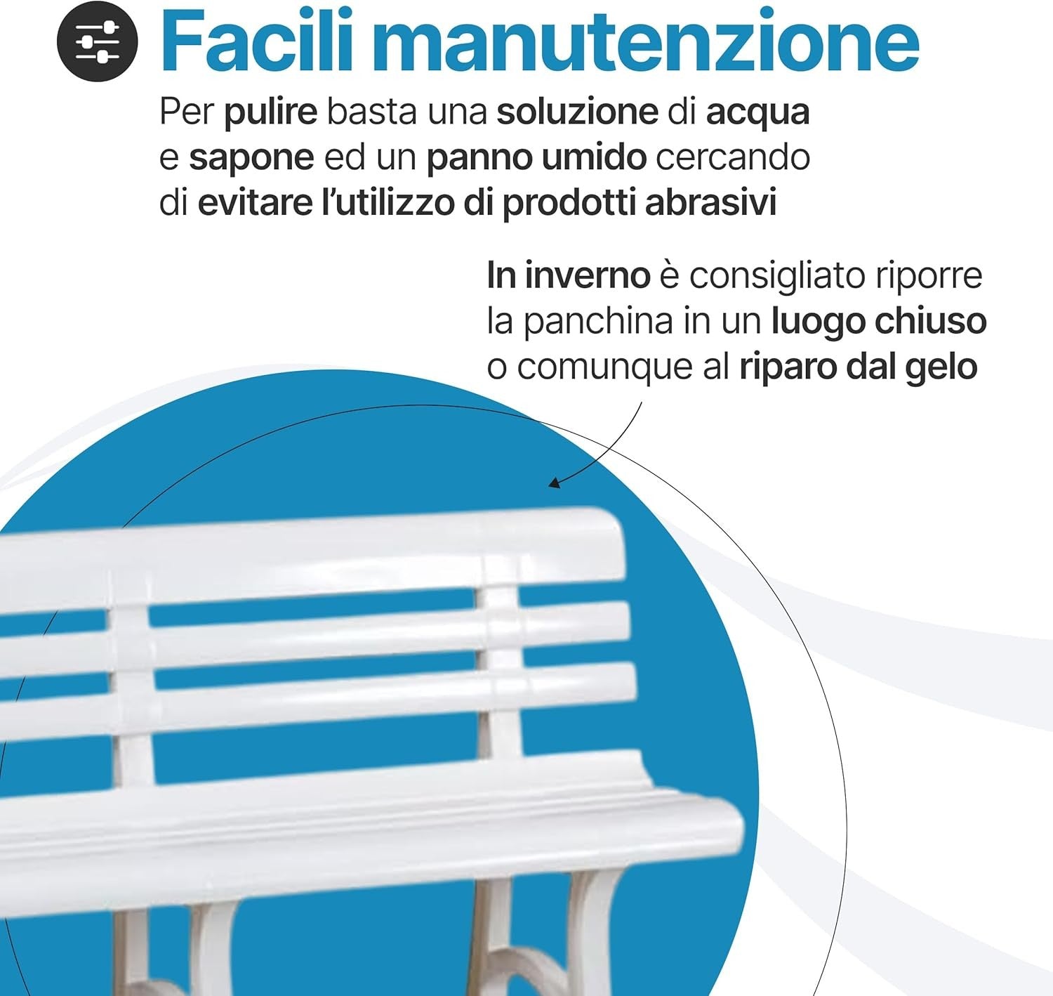 Panchina da Giardino Olimpia 3 Posti in Plastica 145 cm