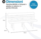 Panchina da Giardino Olimpia 3 Posti in Plastica 145 cm