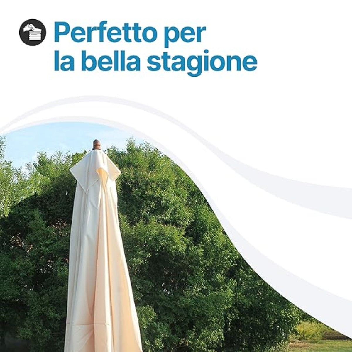 Ombrellone da giardino 3×2 Premium 4001 - Palo centrale in legno telo 230gr