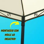 Gazebo da giardino 3×3, in ferro telo ecrù 180gr, GAZ365