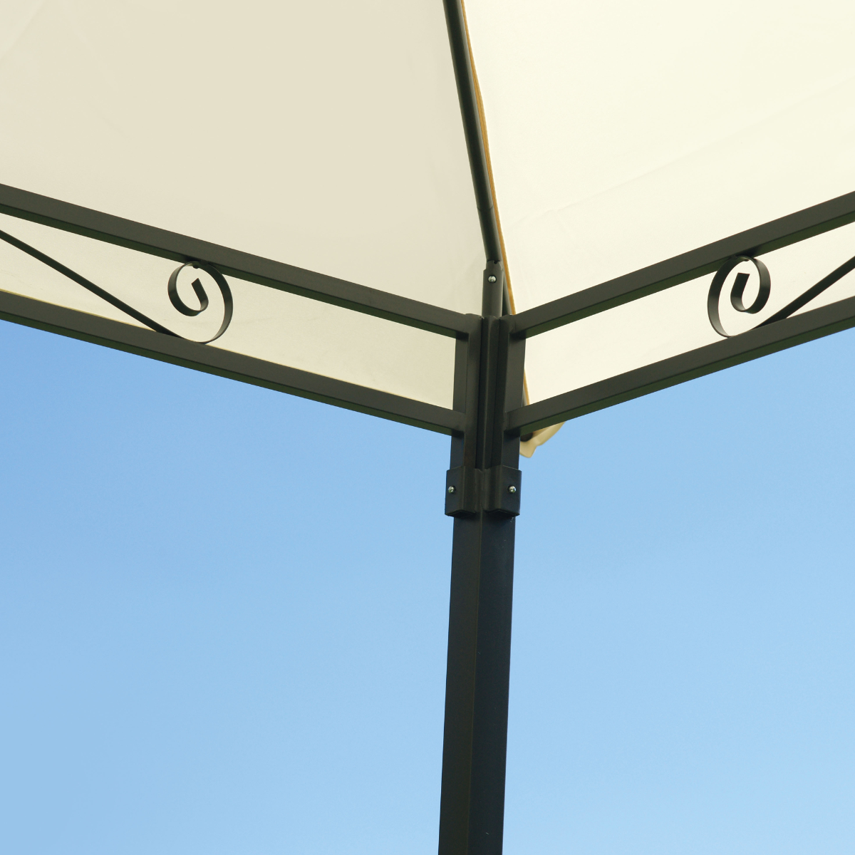 Gazebo da giardino 3×3, in ferro telo ecrù 180gr, GAZ365