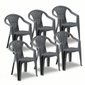 Sedia da giardino in plastica Ratak 6 pezzi
