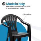 Sedia da giardino in plastica Ratak 6 pezzi