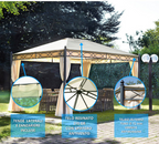 Gazebo da giardino rettangolare in ferro 3×4, telo 210gr, kit tende e zanzariere, GAZ372 – Tomaino
