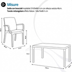 Sedia da giardino in plastica effetto rattan Indiana con braccioli