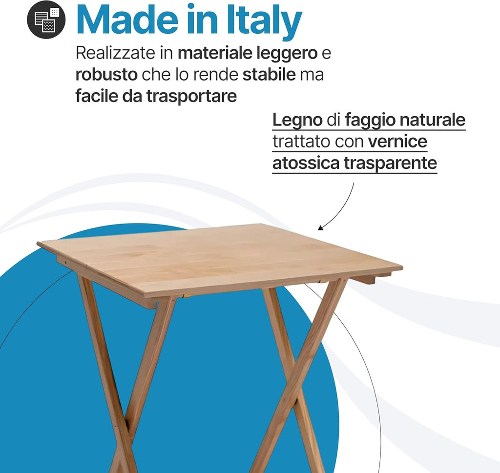 Tavolo pieghevole in legno salvaspazio Holly