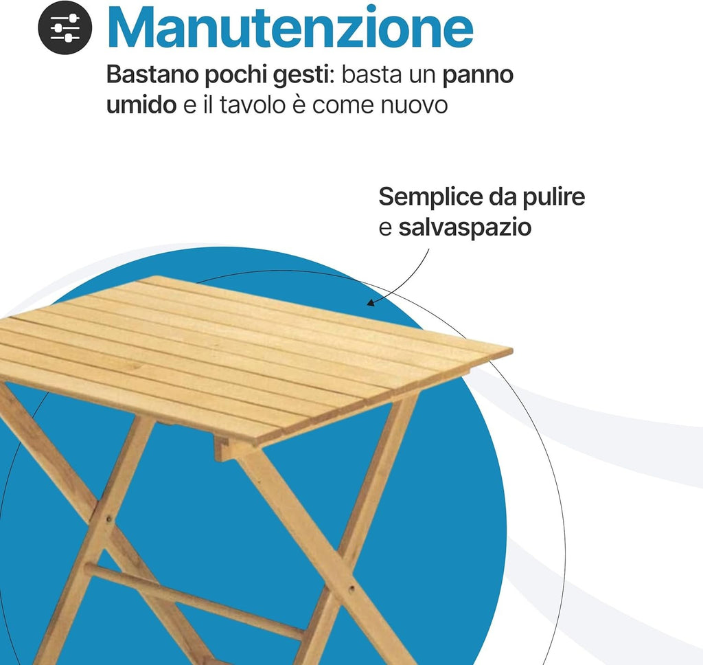 Tavolo pieghevole in legno salvaspazio Holly