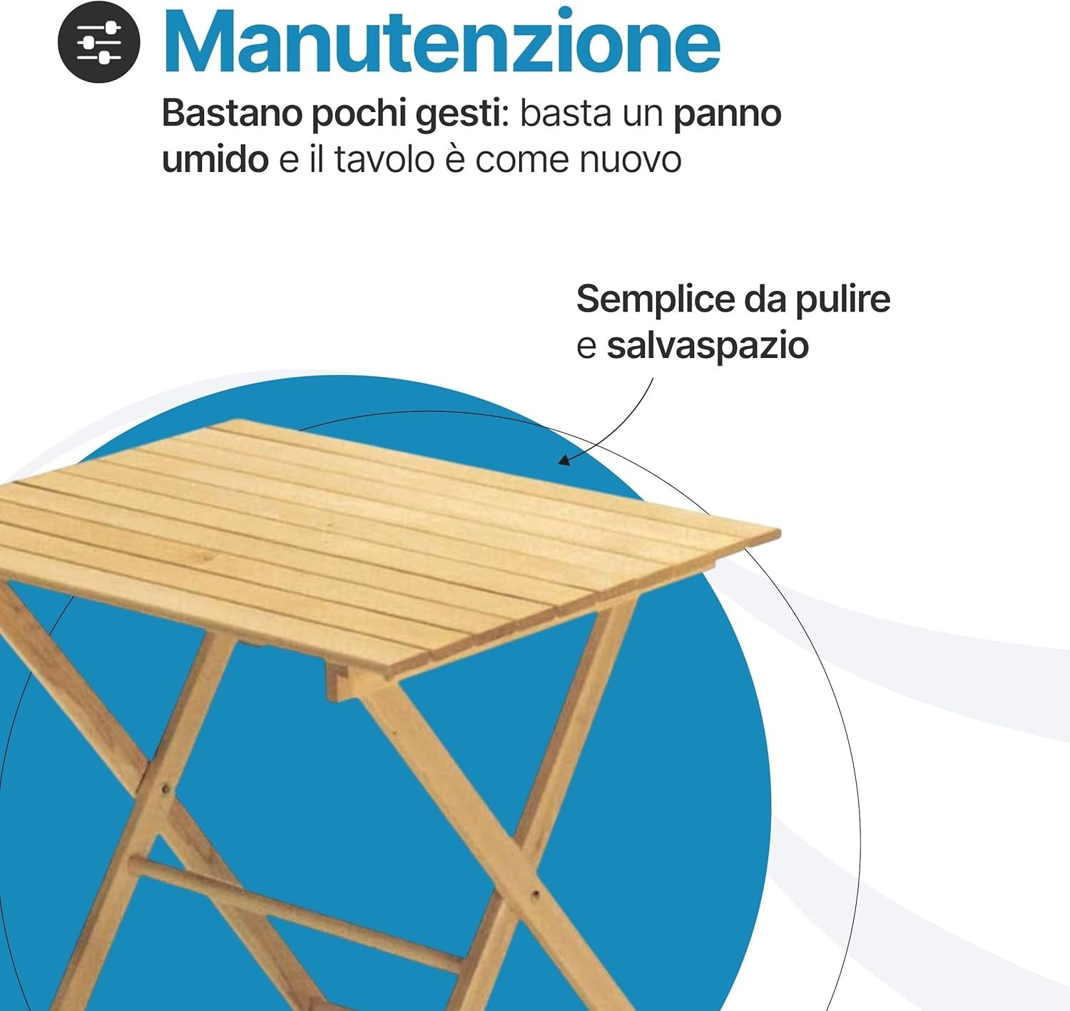 Tavolo pieghevole in legno salvaspazio Holly