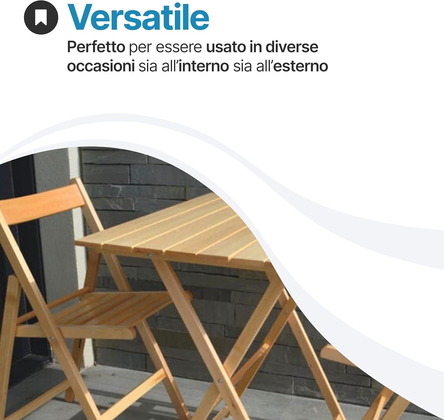 Tavolo pieghevole in legno salvaspazio Holly