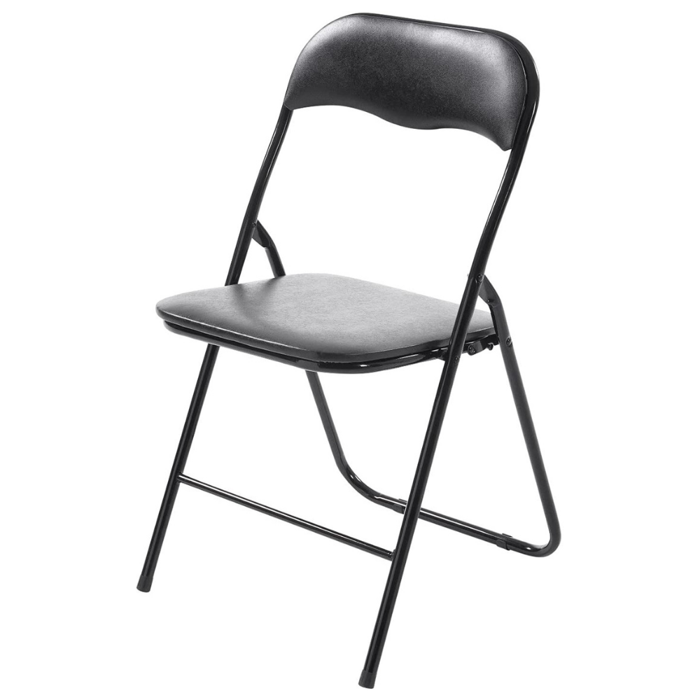 Sedia pieghevole in ferro imbottita salvaspazio seduta ecopelle 78 x 44 x38cm – TOMAINO
