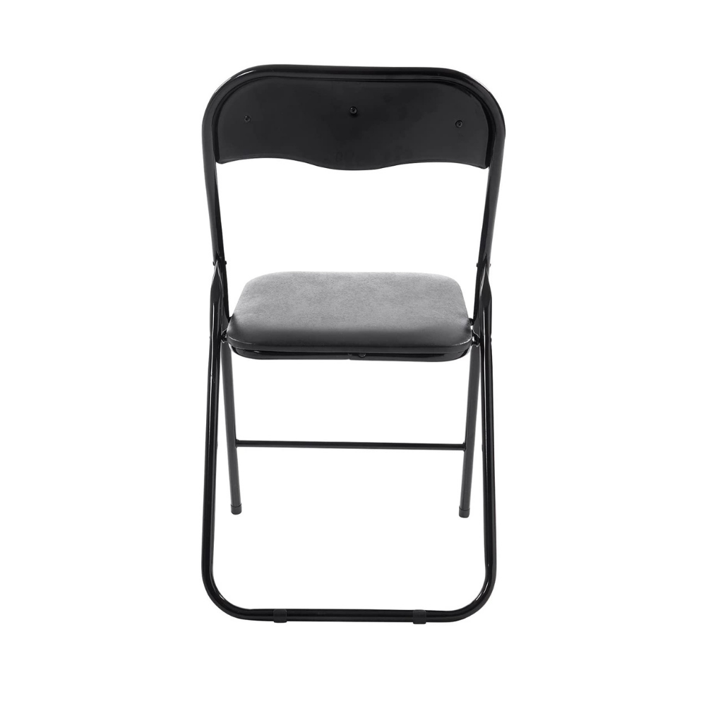 Sedia pieghevole in ferro imbottita salvaspazio seduta ecopelle 78 x 44 x38cm – TOMAINO