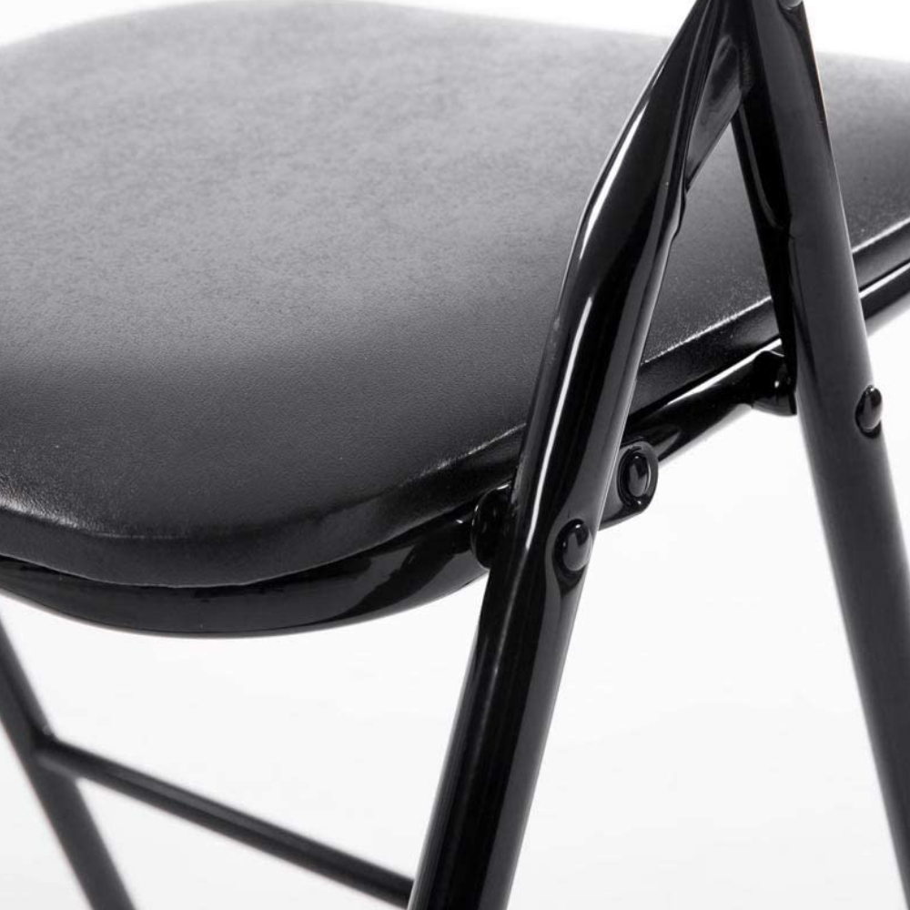 Sedia pieghevole in ferro imbottita salvaspazio seduta ecopelle 78 x 44 x38cm – TOMAINO