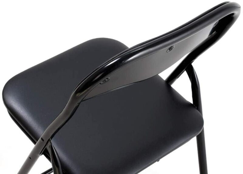 Sedia pieghevole in ferro imbottita salvaspazio seduta ecopelle 78 x 44 x38cm – TOMAINO
