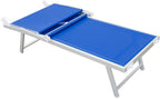Lettino prendi sole da giardino in alluminio e textilene 186x61x38cm con tettuttuccio pieghevole -mare – piscina – campeggio – T