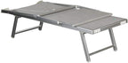 Lettino prendi sole da giardino in alluminio e textilene 186x61x38cm con tettuttuccio pieghevole -mare – piscina – campeggio – T