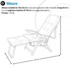 Sdraio Anna Premium misure 63 cm larghezza e 178 cm lunghezza massima