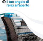 Salotto Da Giardino In Plastica effetto Rattan Venezia