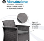 Salotto Da Giardino In Plastica effetto Rattan Venezia
