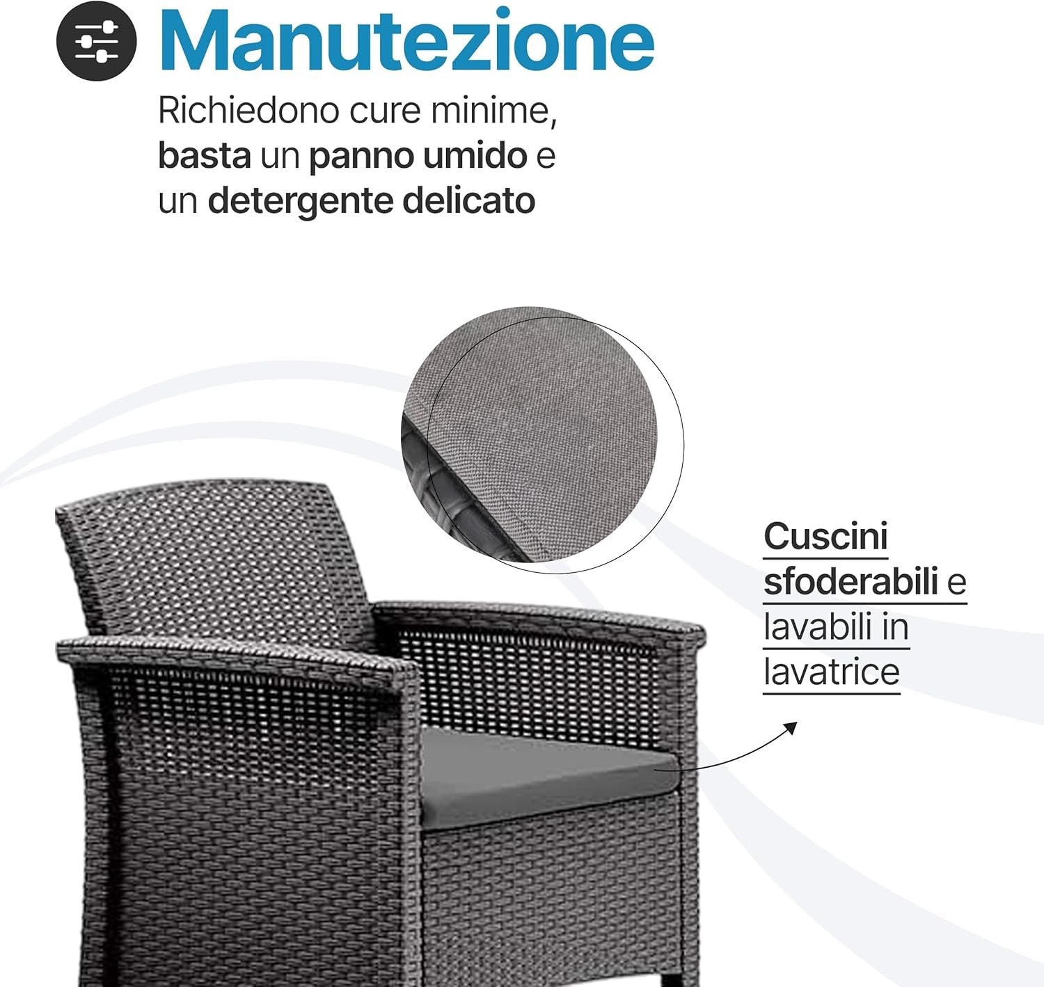 Salotto Da Giardino In Plastica effetto Rattan Venezia