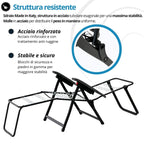 Sdraio Barbara reclinabile 180° cuscino imbottito – Metal Far