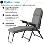 Sdraio Barbara reclinabile 180° cuscino imbottito – Metal Far
