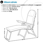 Sdraio Barbara reclinabile 180° cuscino imbottito – Metal Far