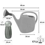 Annaffiatoio in plastica verde con rosa – varie misure – Tomaino