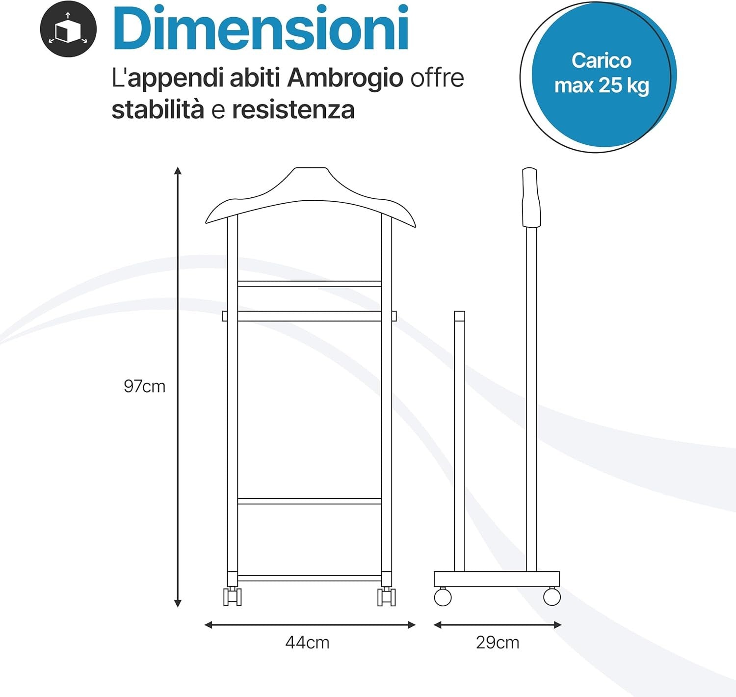 Indossatore porta abiti in legno Ambrogio