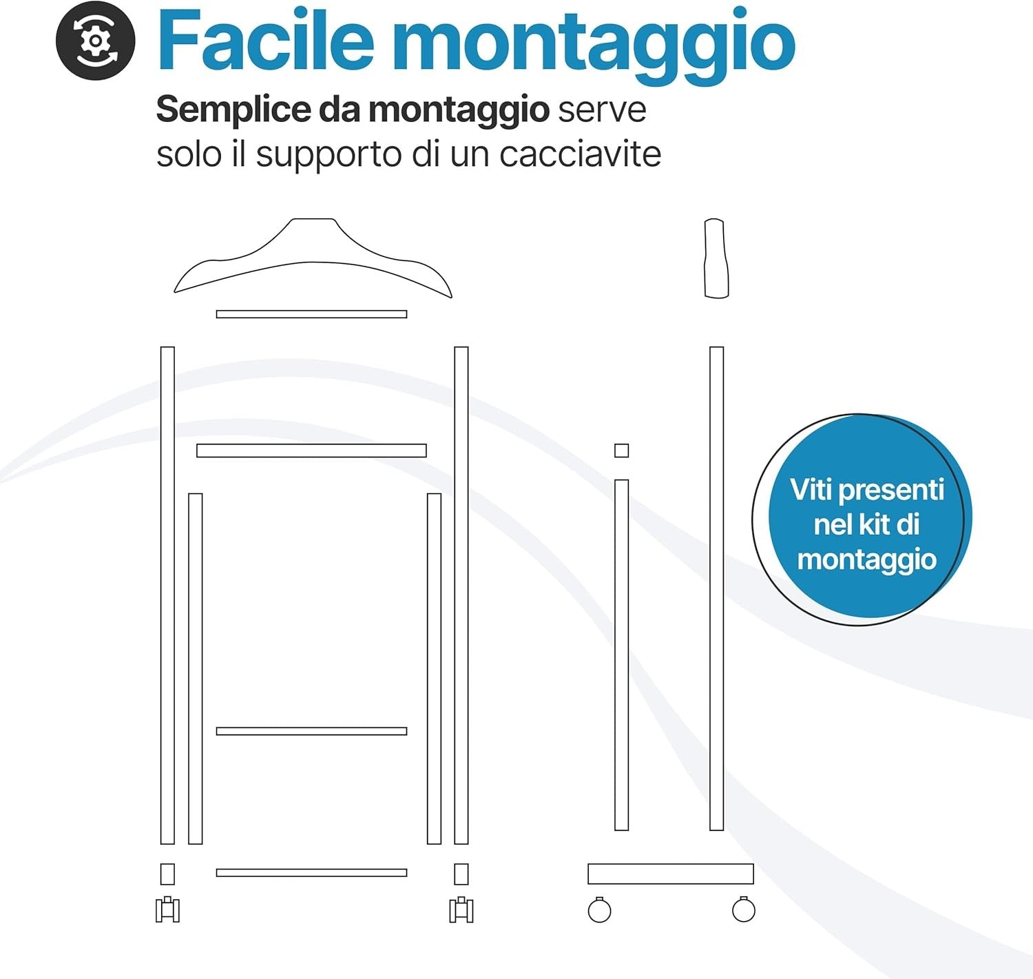 Indossatore porta abiti in legno Ambrogio