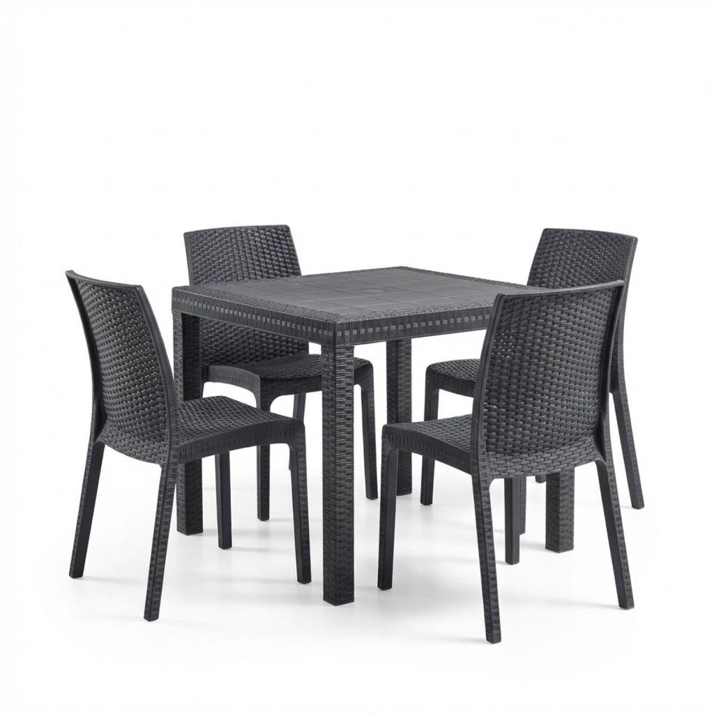 Tavolo e sedie da giardino in plastica – Set Cuba