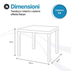Tavolo e sedie da giardino in plastica – Set Cuba