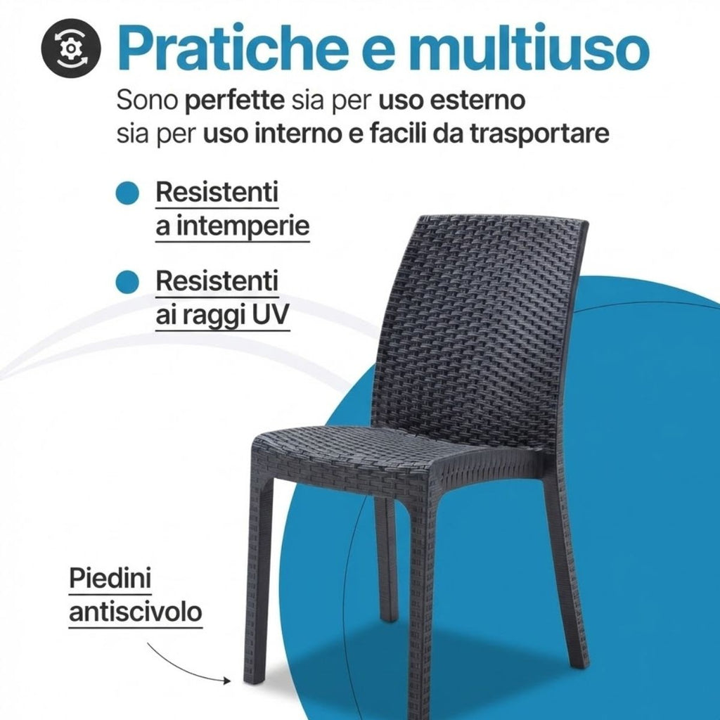 Tavolo e sedie da giardino in plastica – Set Cuba