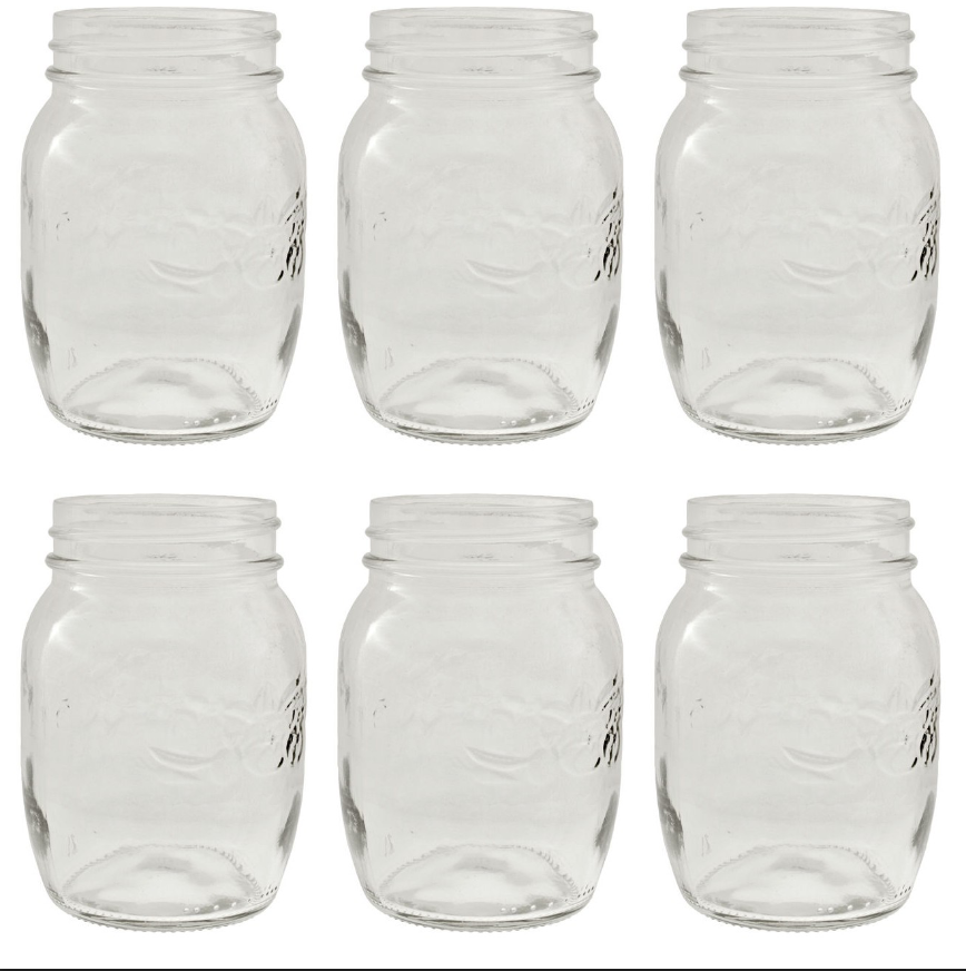 6 PZ – 250 gr – Vaso conserva in vetro – barattolo porta spezie Fiocco Tomaino