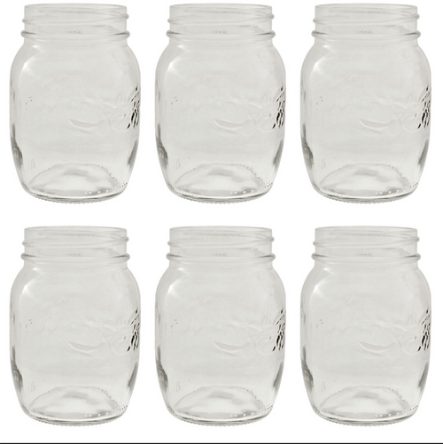 6 PZ – 250 gr – Vaso conserva in vetro – barattolo porta spezie Fiocco Tomaino