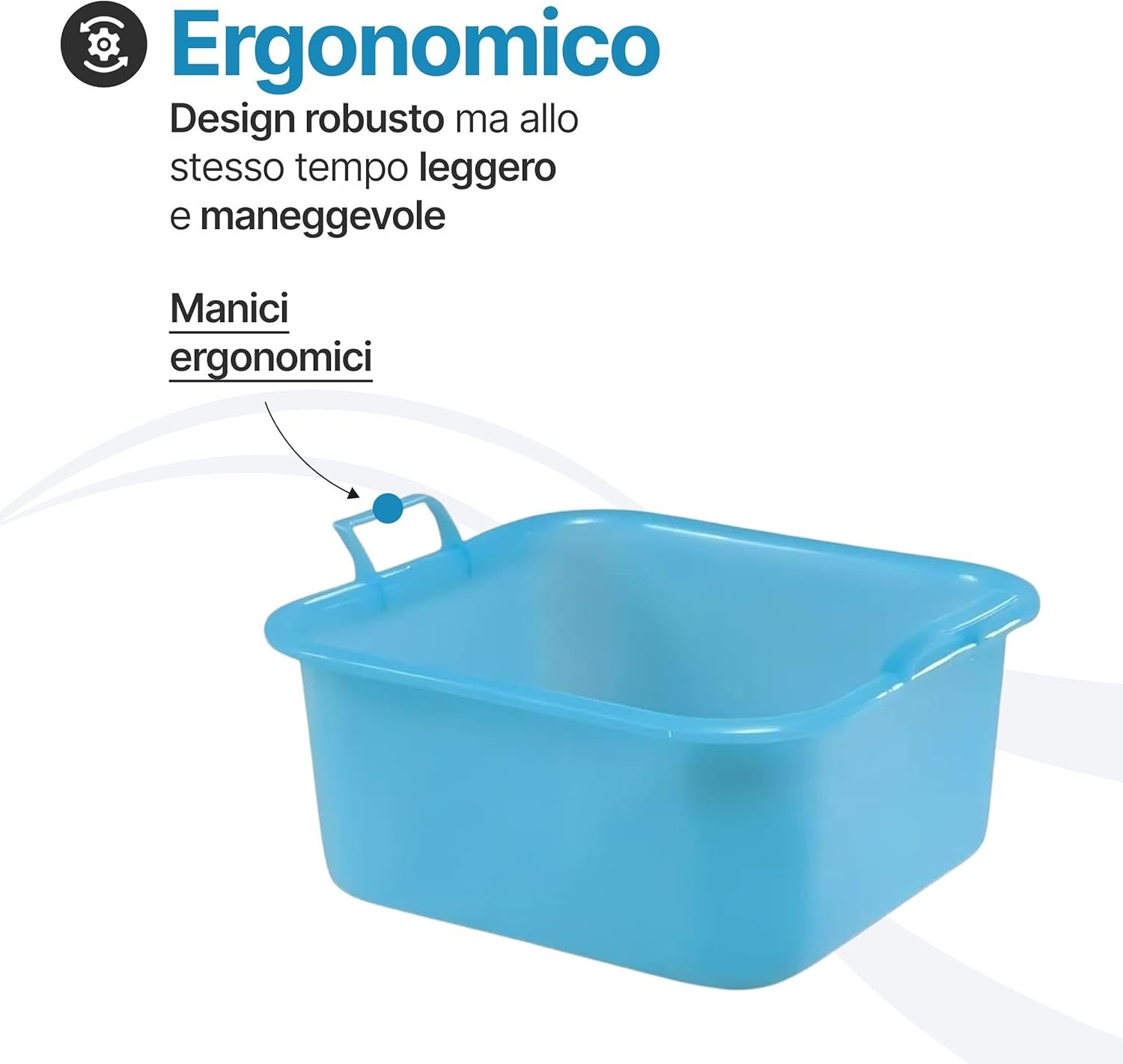 Bacinella bucato in plastica rigida Quadrata