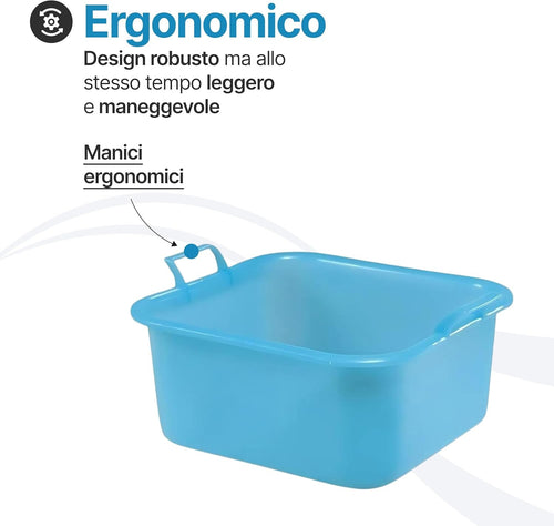 Bacinella bucato in plastica rigida Quadrata