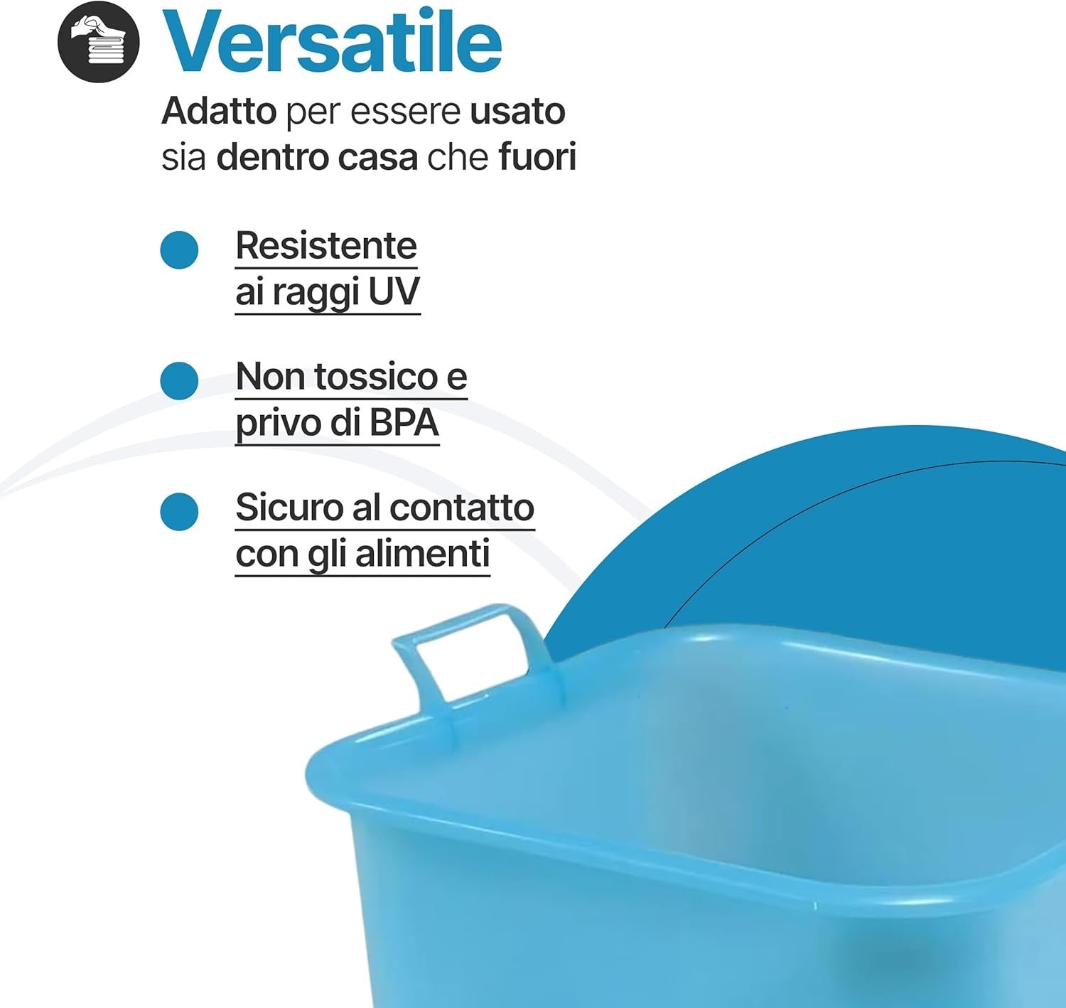 Bacinella bucato in plastica rigida Quadrata
