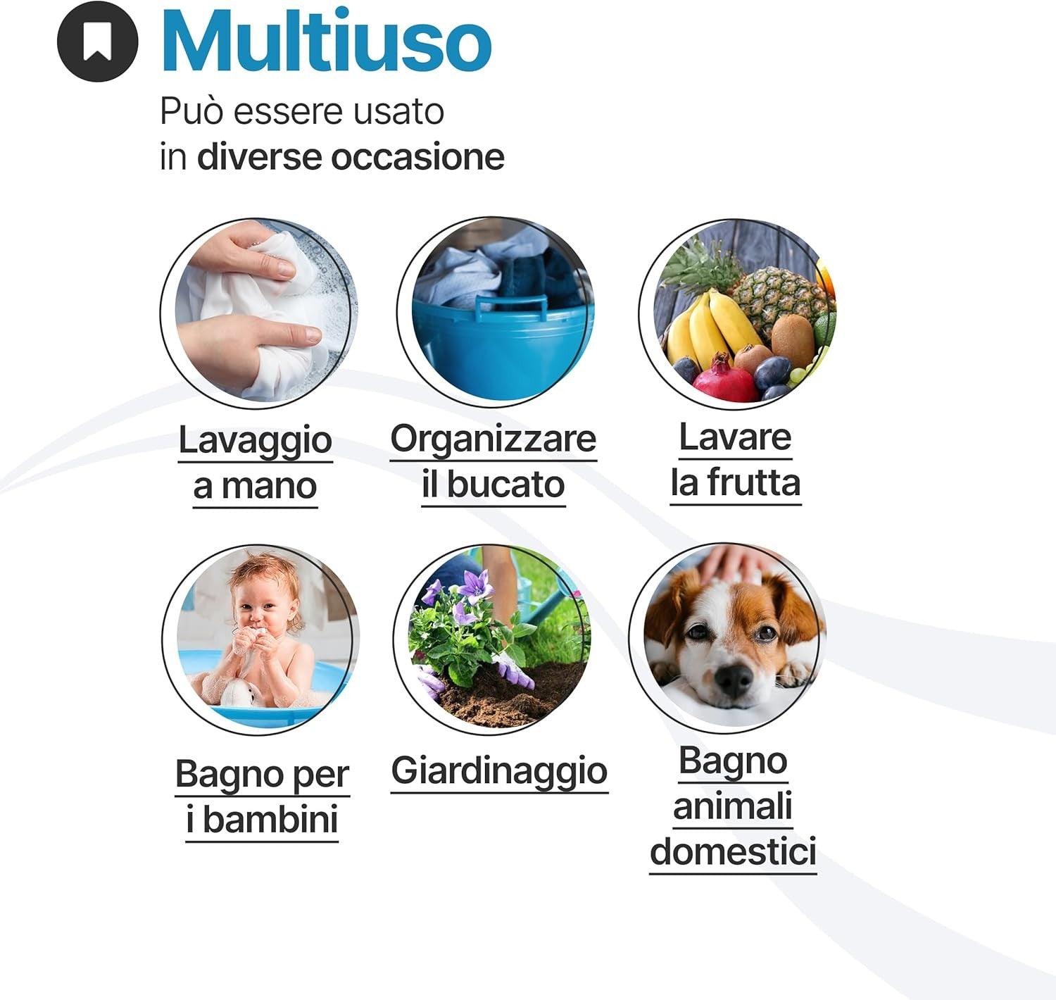 Bacinella bucato in plastica Rotonda